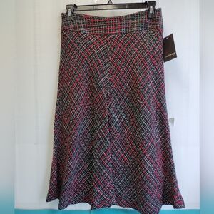 Jones Wear Plaid Midi Length Flared A-Line Skirt Size 14P